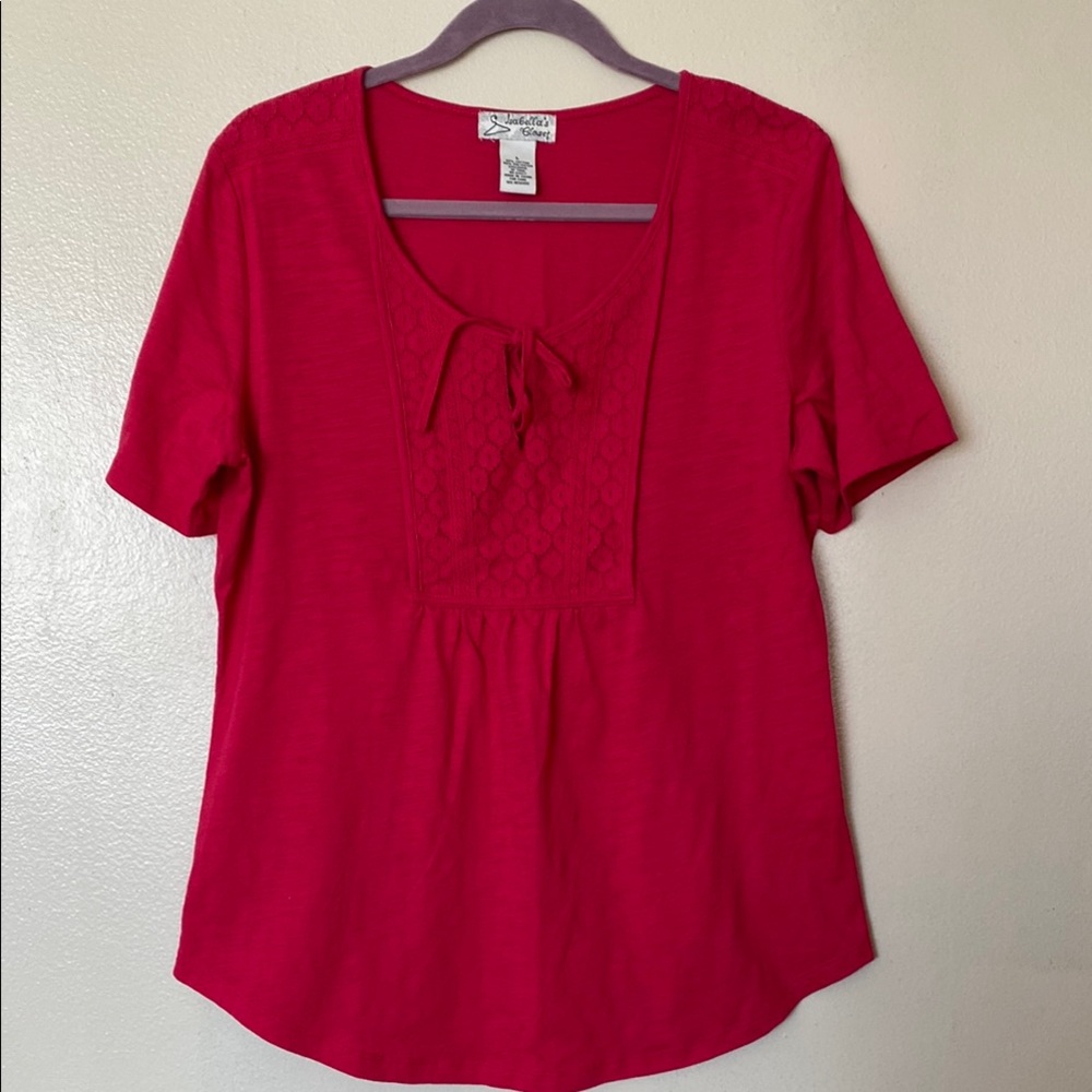 Red Tie Front Blouse